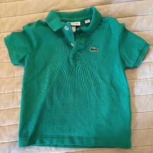 Boys Lacoste green polo